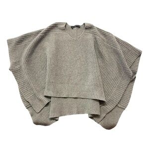 Women’s 360Cashmere‎ Taupe Brown Knitted Cashmere Sweater Poncho SMALL